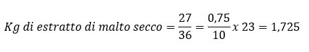 Calcolare ila quantità di fermentabile da aggiungere alla birra in kit