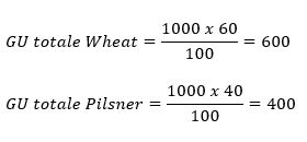 Calcoli per la stesura di una ricetta Weiss