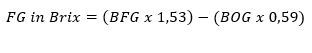 Formula per la conversione dei gradi Brix in densità