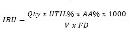 Equazione per il calcolo isomerizzazione degli Alfa Acidi